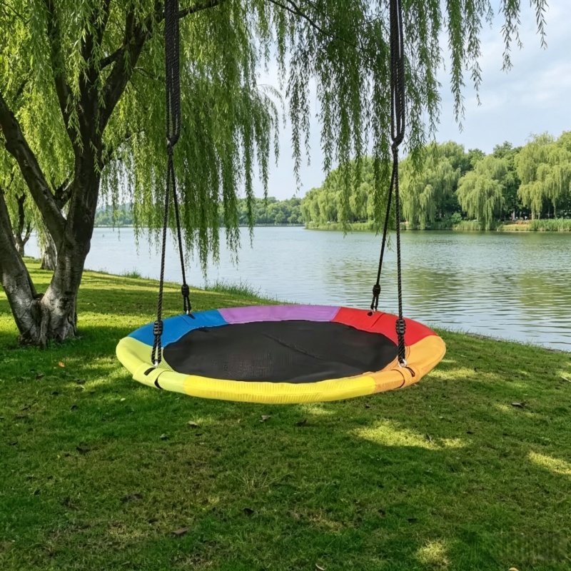 Kids Outdoor Swing Set - Круглый детский гамак из оксфордской сетки