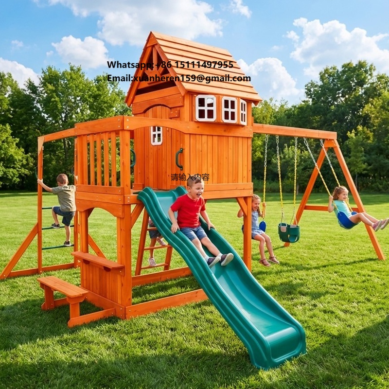 Kids Outdoor Swing Set - Большой уличный игровой комплекс для детей: