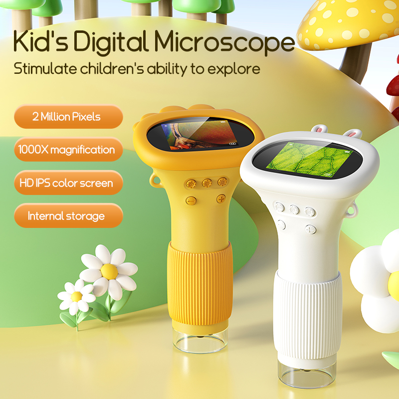 Kids Outdoor Microscope - 2,0-дюймовый мини-карманный микроскоп 1000X, детская посуда