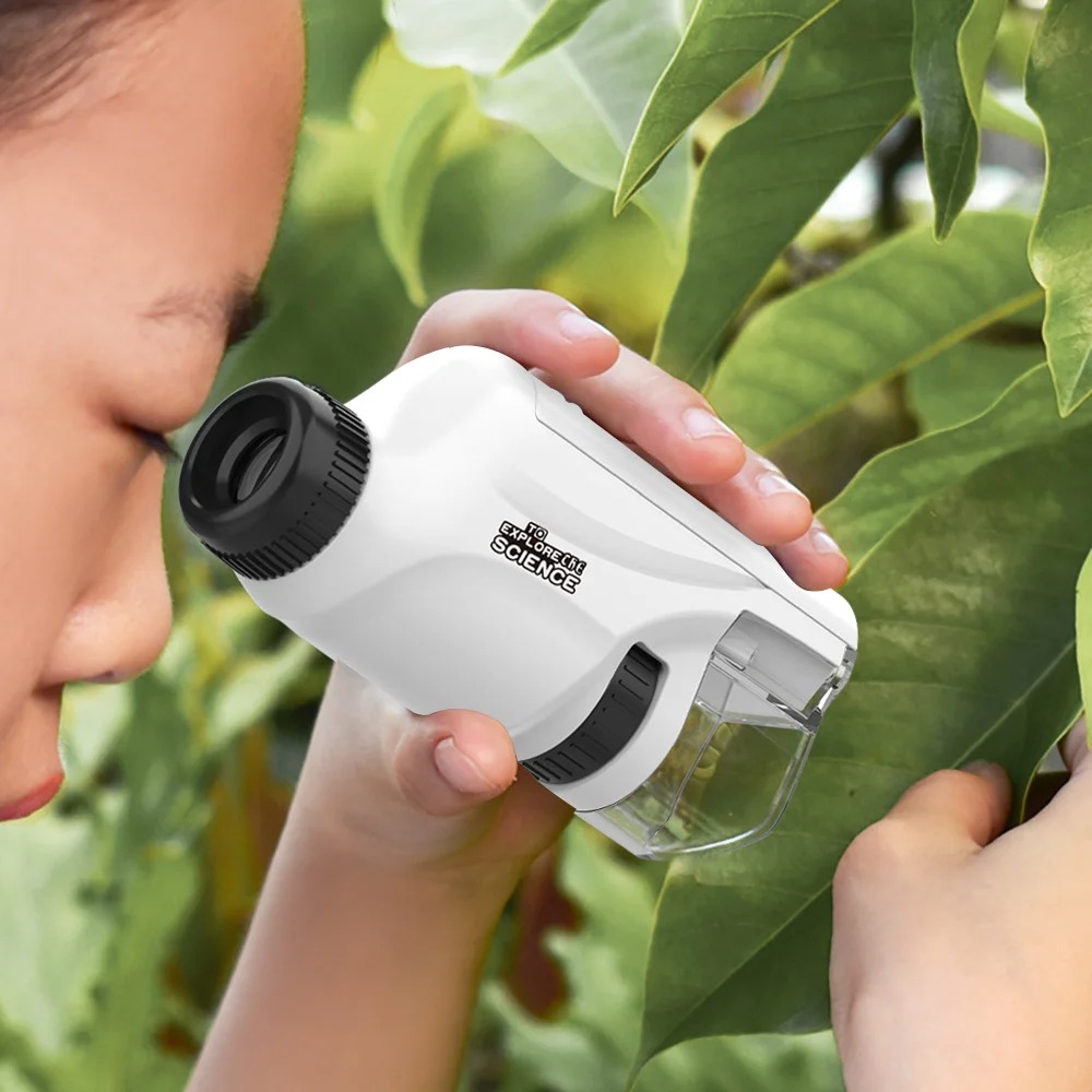 Kids Outdoor Microscope - Портативный карманный микроскоп с увеличением 60X-120X,