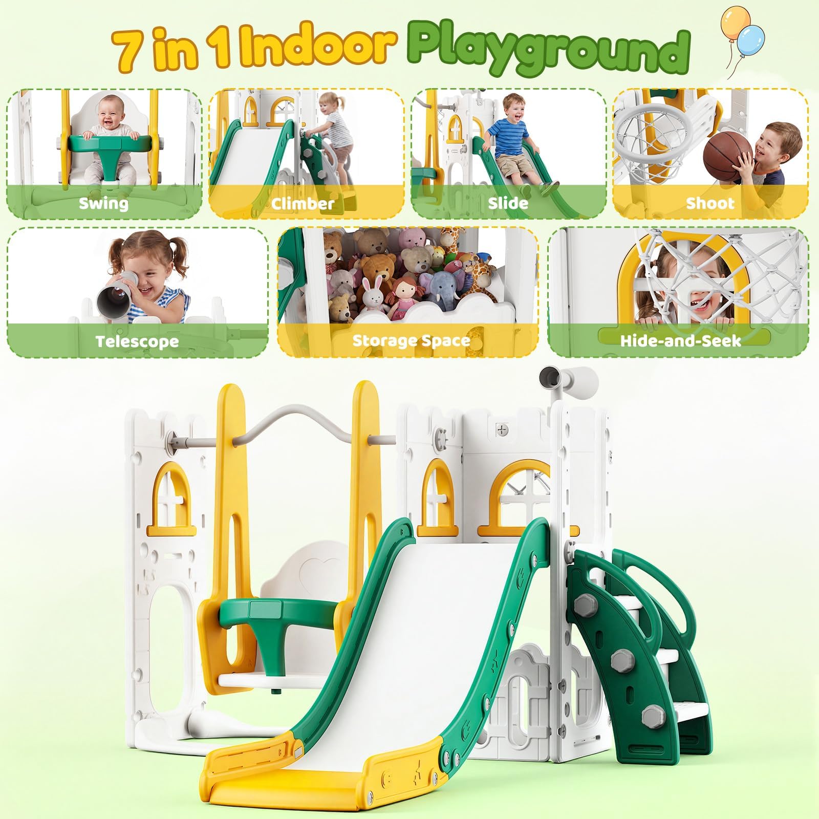 Игровой комплекс 7 в 1 для мал – обзор и цена Kids Outdoor Swing Set