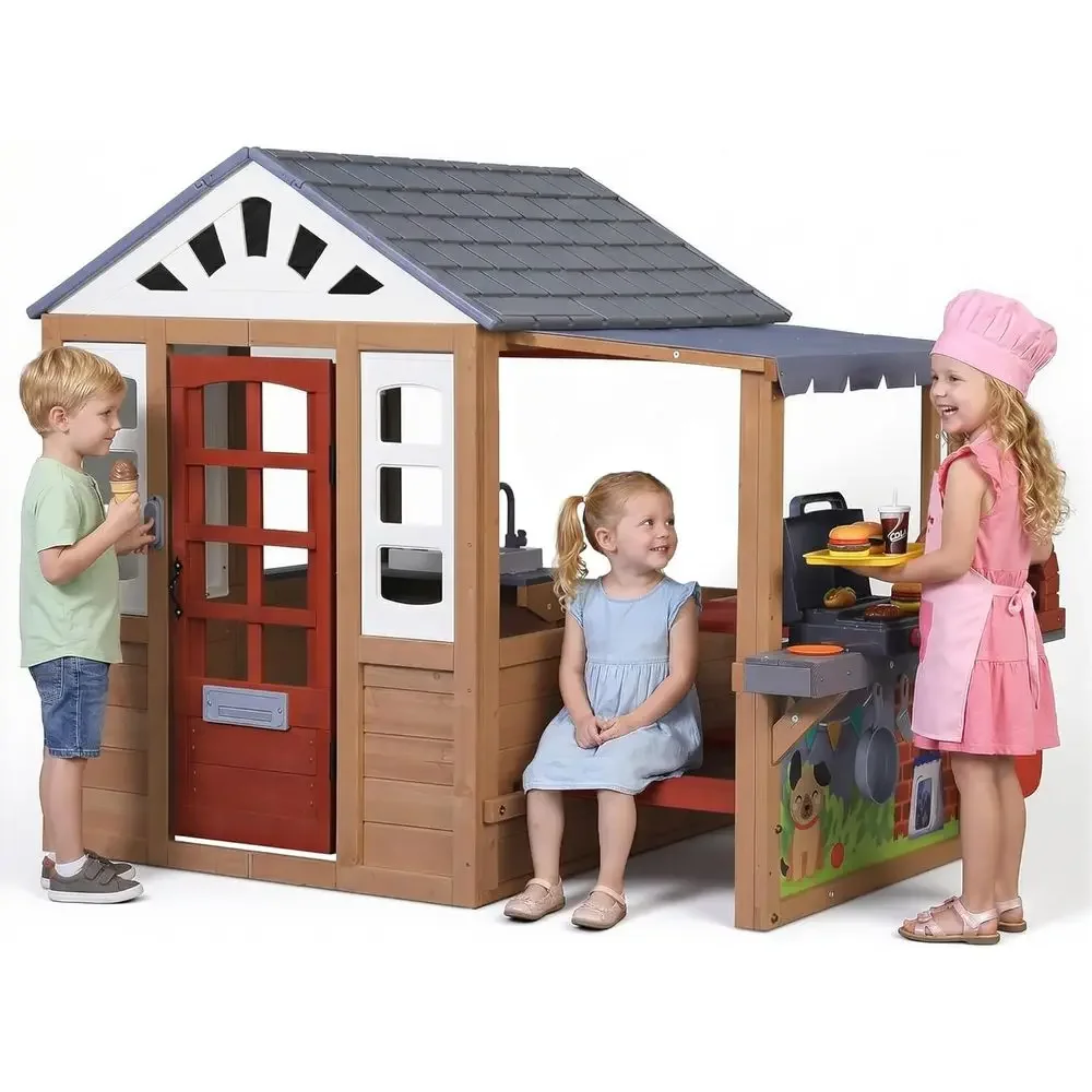 Детский деревянный игровой дом – обзор и цена Kids Outdoor Wooden Playset