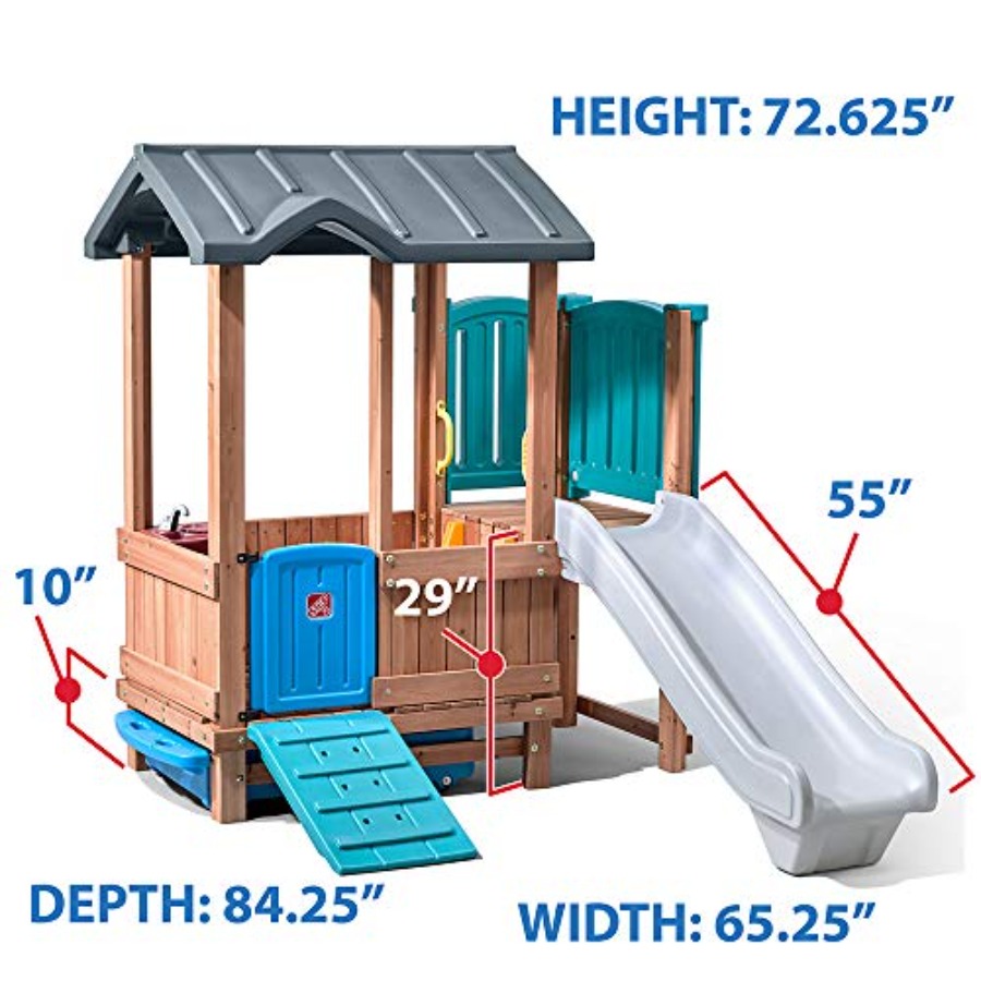 Игровой домик и горка Woodland – обзор и цена Kids Outdoor Wooden Playset