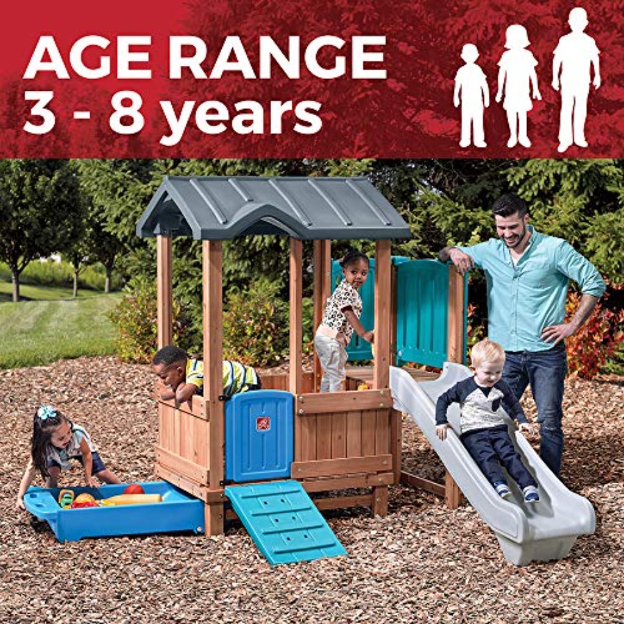 Игровой домик и горка Woodland – обзор и цена Kids Outdoor Wooden Playset