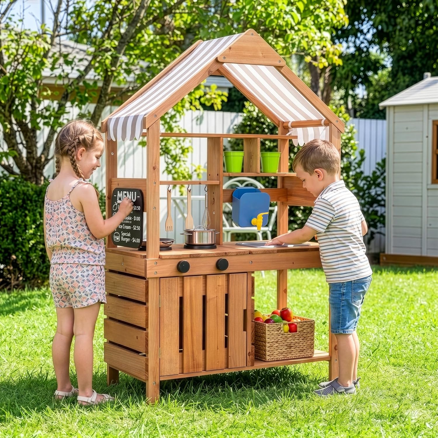 # Детский уличный игровой комп – обзор и цена Kids Outdoor Wooden Playset