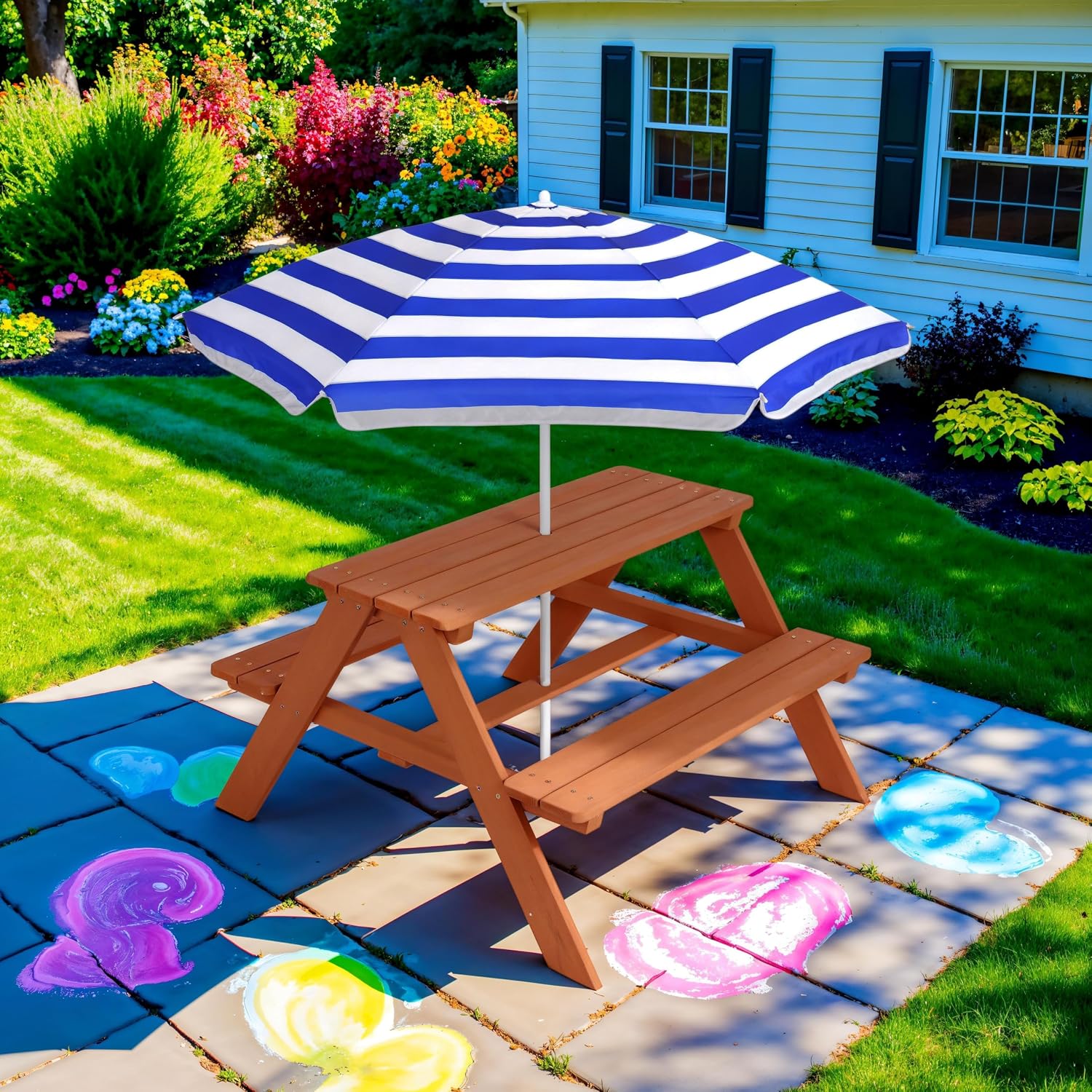 Деревянный детский стол для пи – обзор и цена Kids Outdoor Activity Table